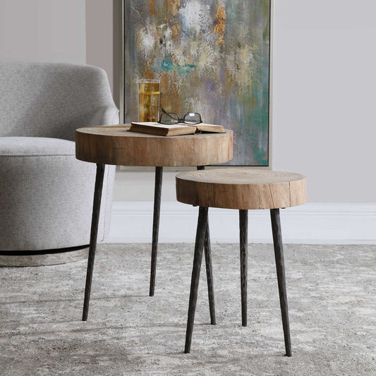 Bucari Industrial Nesting Table - Set of 2 – handcrafted solid wood furniture