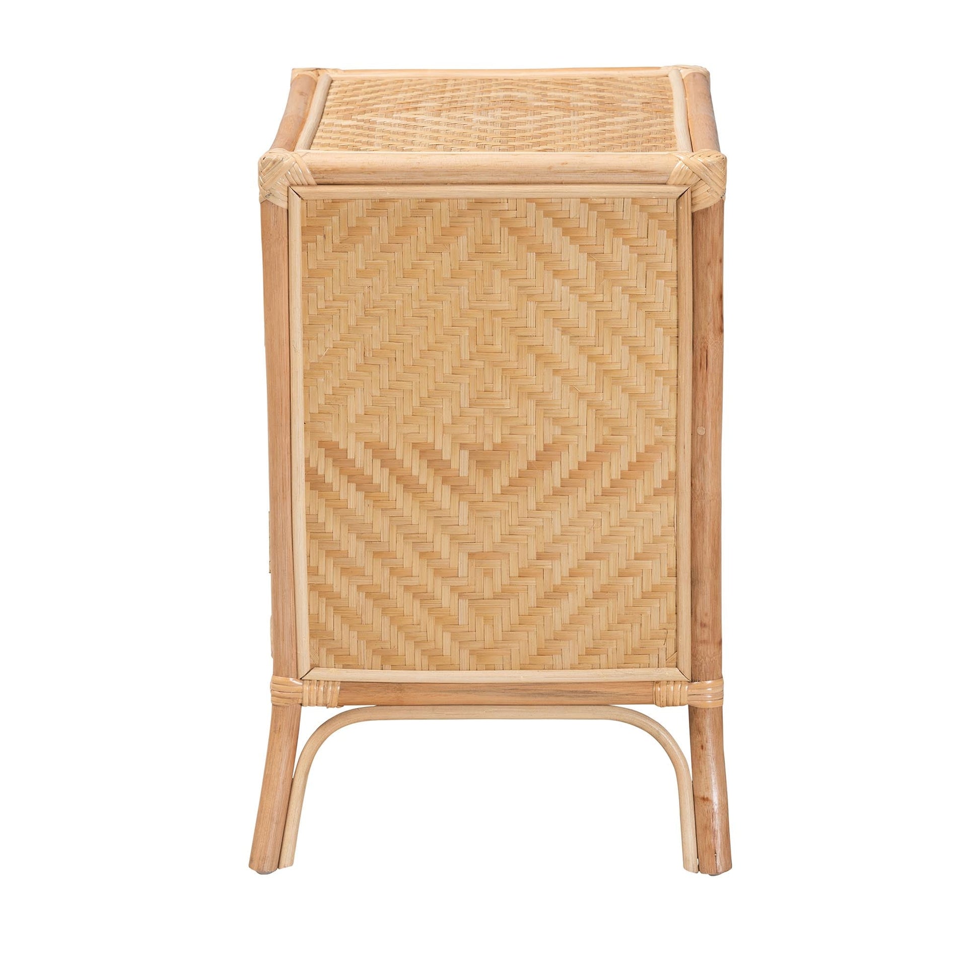 Calvin & Bay Natural Bohemian Rattan 1 Door Bedside / Nightstand – handcrafted solid wood furniture
