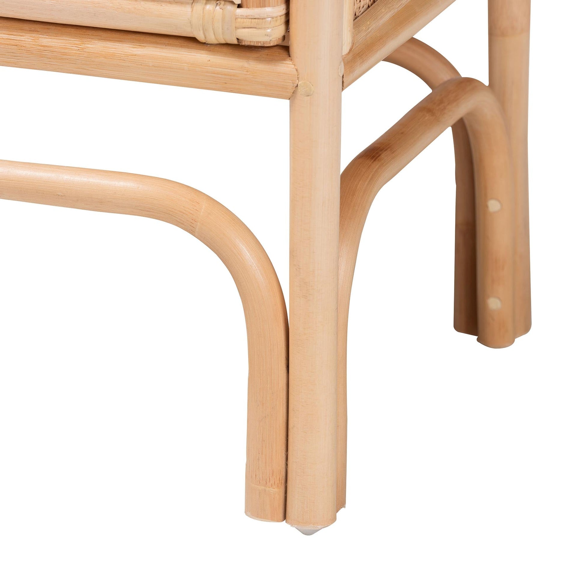 Calvin & Bay Natural Bohemian Rattan 1 Drawer Bedside / Nightstand – handcrafted solid wood furniture