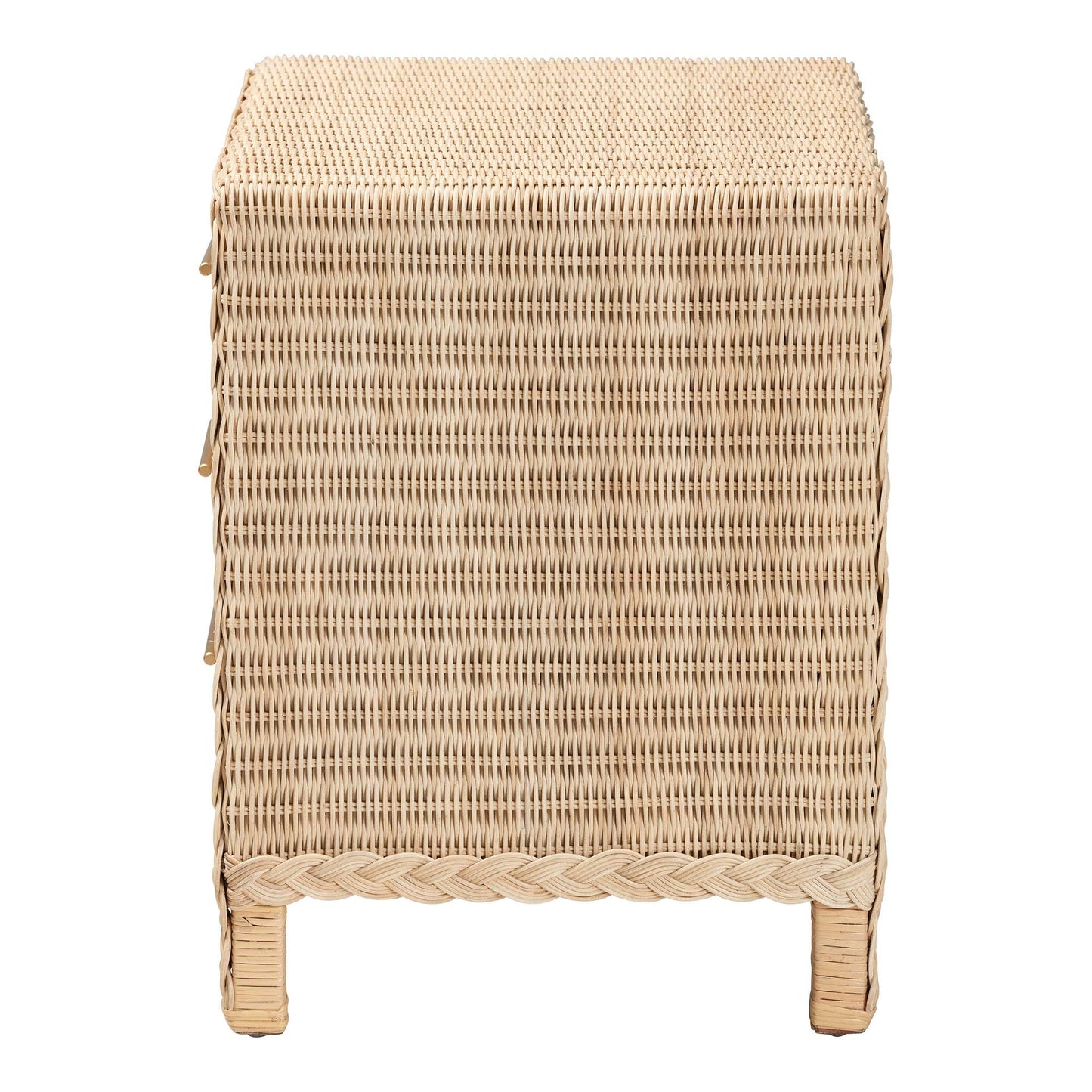 Calvin Bohemian Natural Rattan 1 - drawer Bedside / Nightstand – handcrafted solid wood furniture