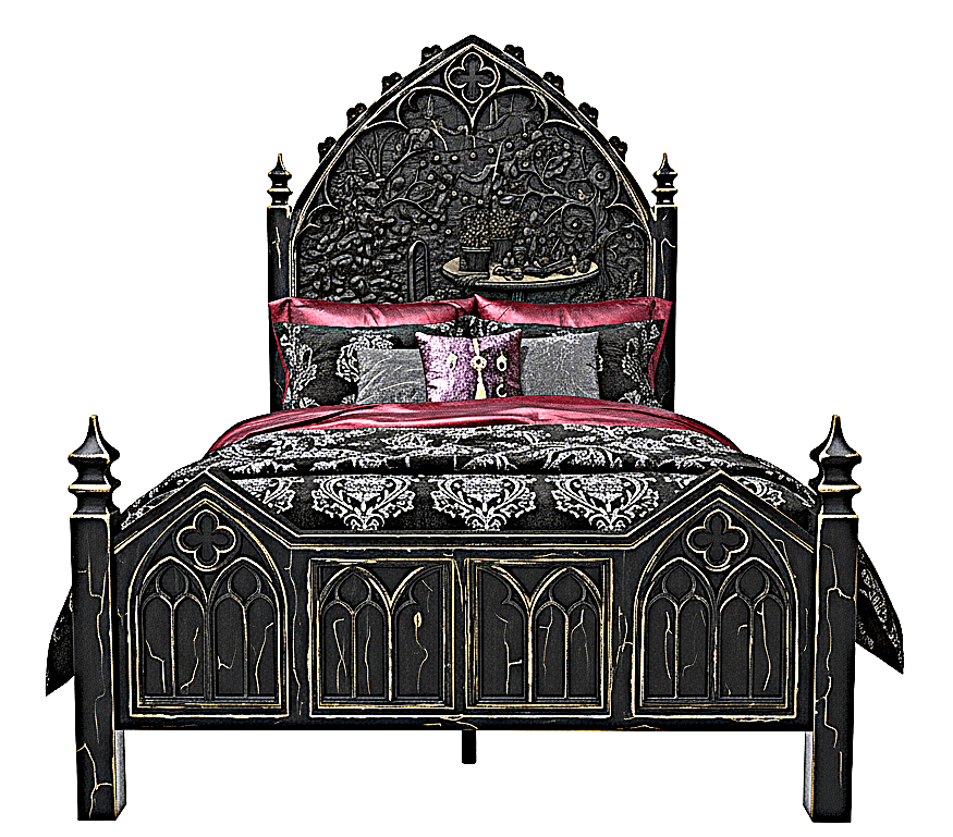 🏰 Cathedral Reverie Hand - Carved Gothic Bed – Solid Teakwood – handcrafted solid wood furniture