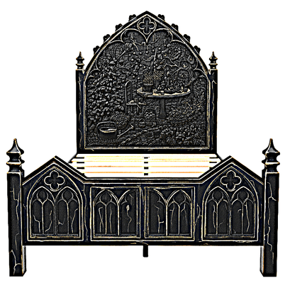 🏰 Cathedral Reverie Hand - Carved Gothic Bed – Solid Teakwood – handcrafted solid wood furniture