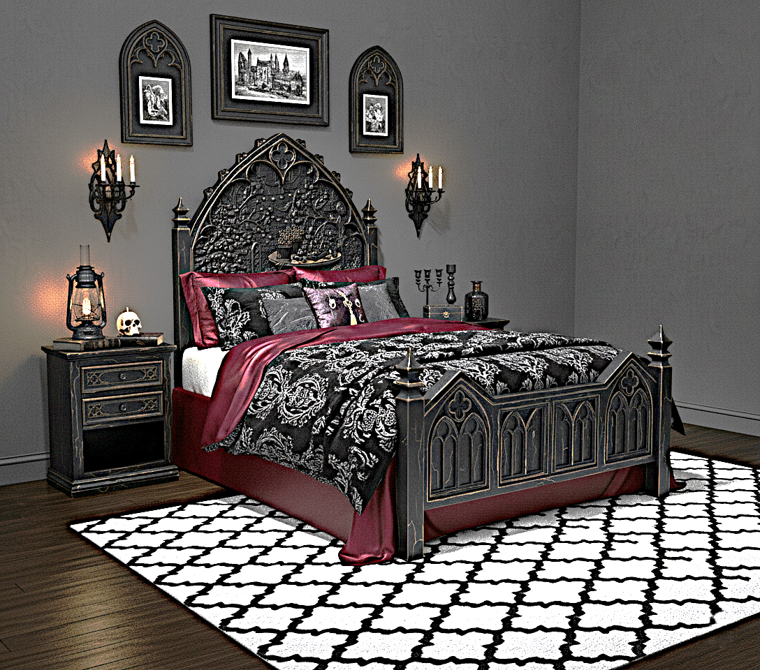 🏰 Cathedral Reverie Hand - Carved Gothic Bed – Solid Teakwood – handcrafted solid wood furniture