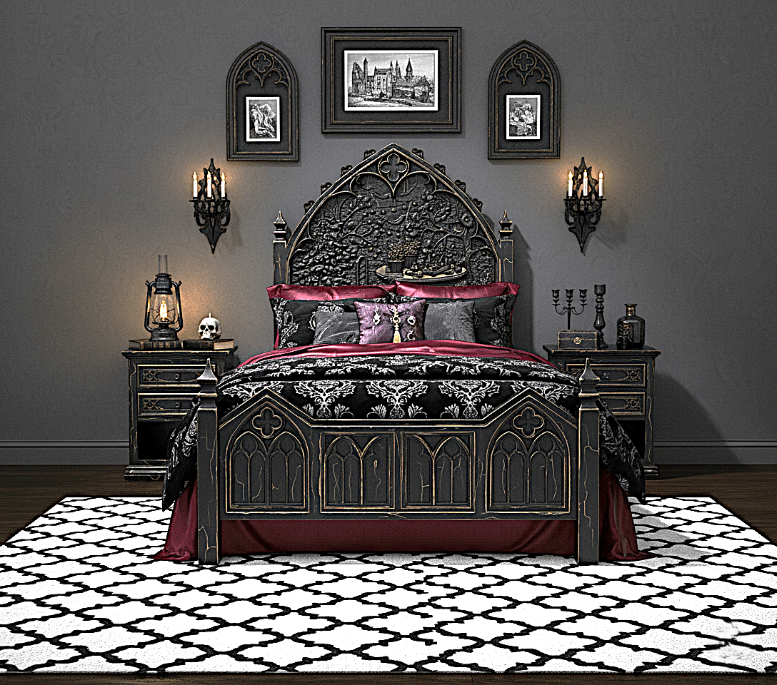 🏰 Cathedral Reverie Hand - Carved Gothic Bed – Solid Teakwood – handcrafted solid wood furniture