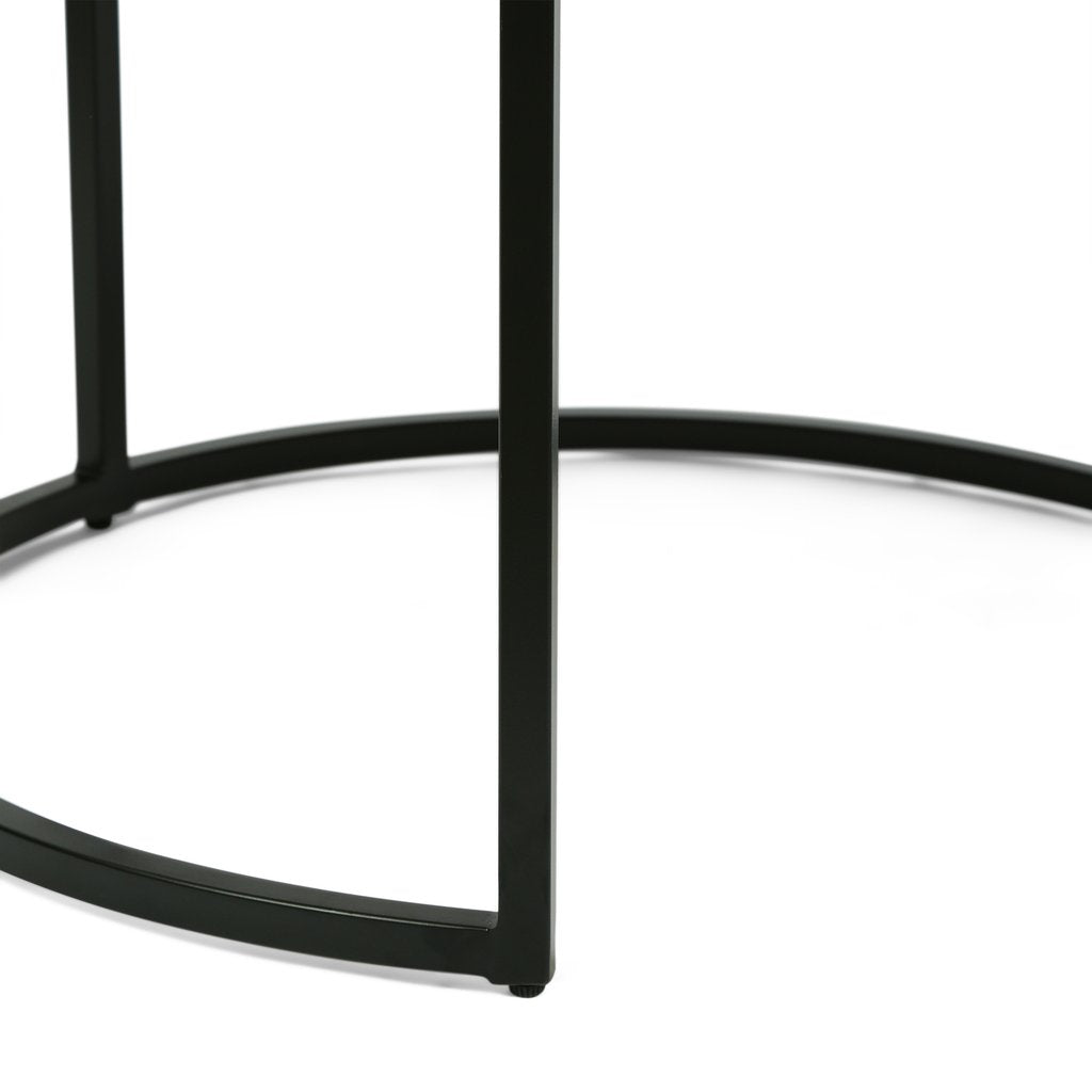 CATICLAN Industrial Handcrafted Mango Wood Nested Tables, Set of 2, Honey Brown and Black – handcrafted solid wood furniture