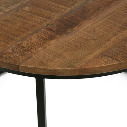 CATICLAN Industrial Handcrafted Mango Wood Nested Tables, Set of 2, Honey Brown and Black – handcrafted solid wood furniture