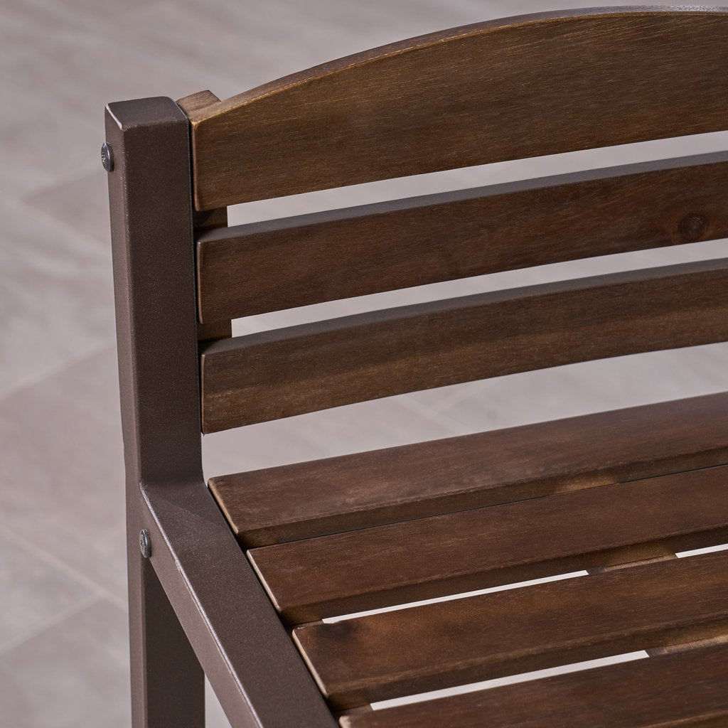 Cebu Industrial Barstools with Rustic Metal Finish Iron Frame – handcrafted solid wood furniture