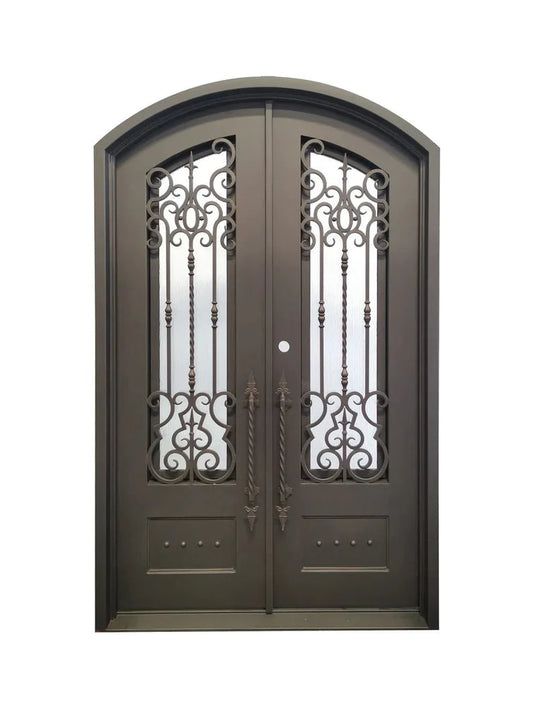 Clarity Wrought Iron Double Door – handcrafted solid wood furniture