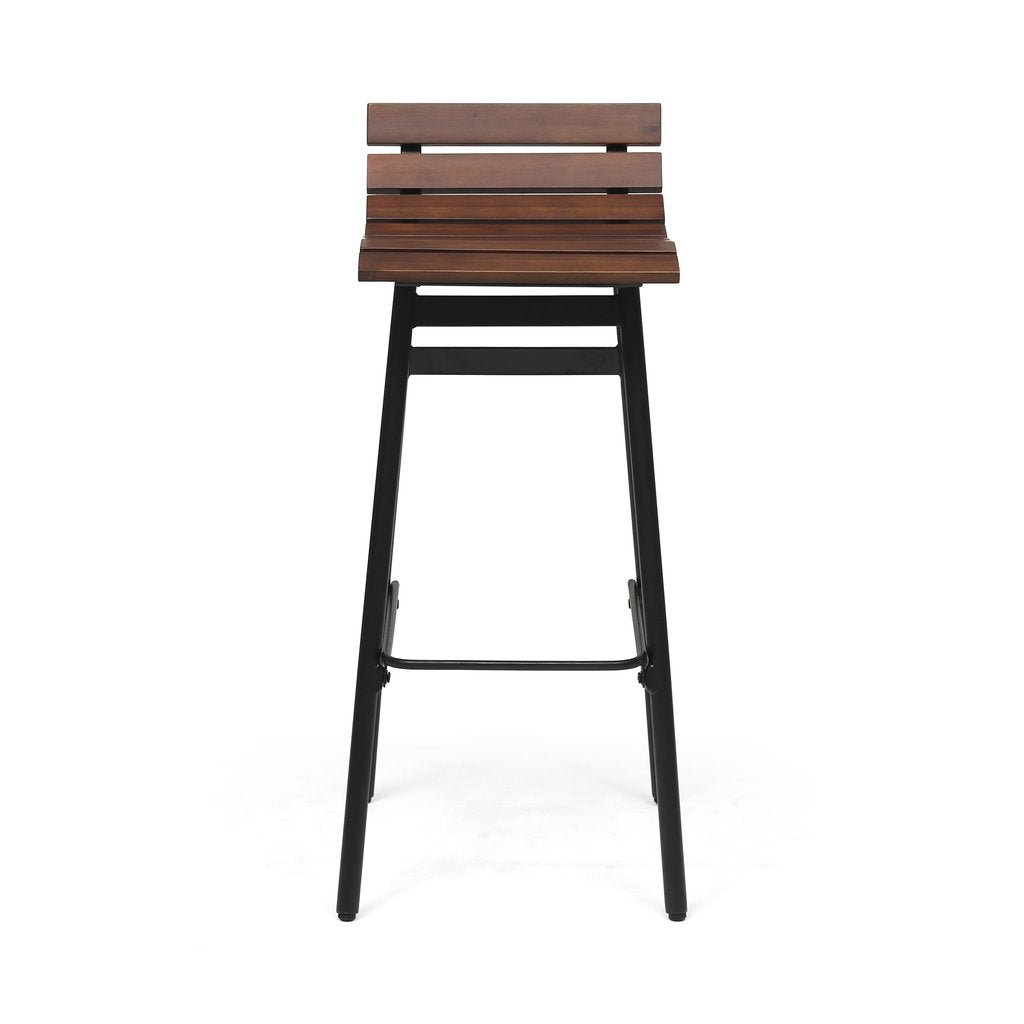 CLAVER 35" Industrial Wooden Barstool (Set of 2) – handcrafted solid wood furniture