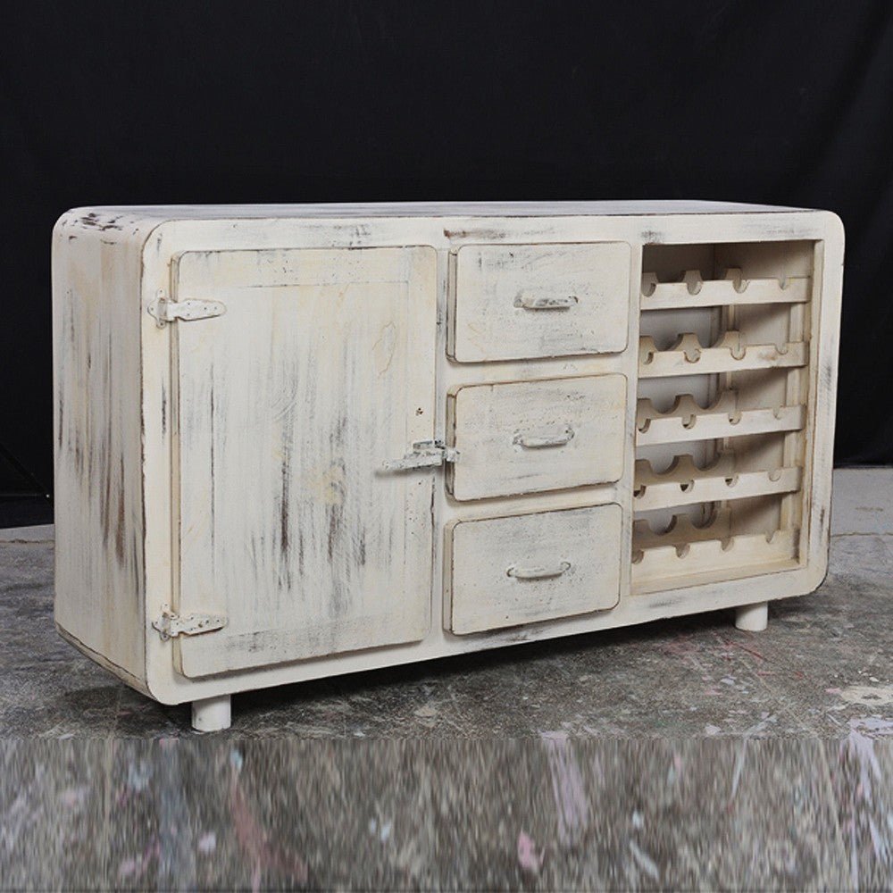 Cromer Sideboard Wine Rack - White 100 - 180 - 40 – handcrafted solid wood furniture
