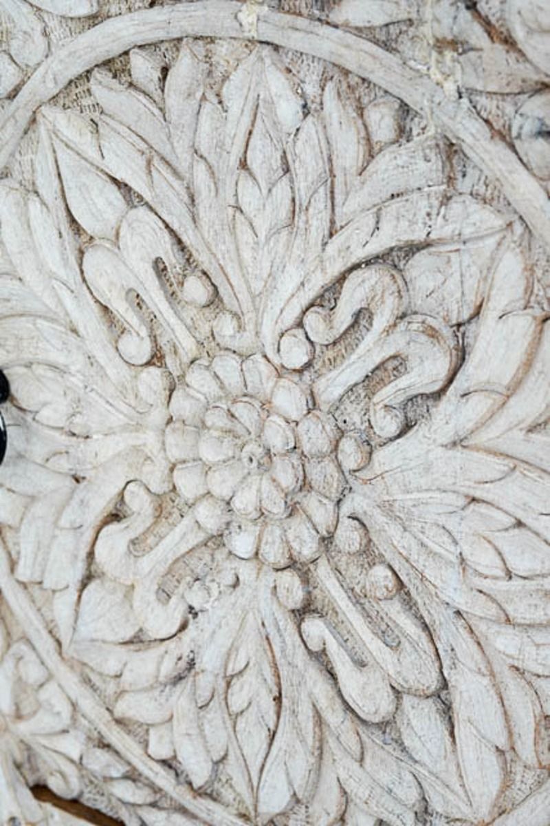 DAHLIA MIndian Wooden Hand Carved Bedside Cabinet – handcrafted solid wood furniture