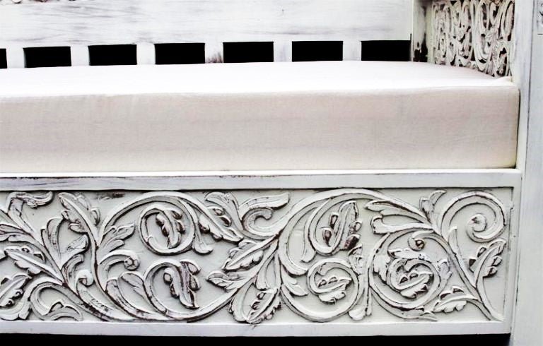 Dalia Hand Carved Indian Solid Wooden Daybed – handcrafted solid wood furniture