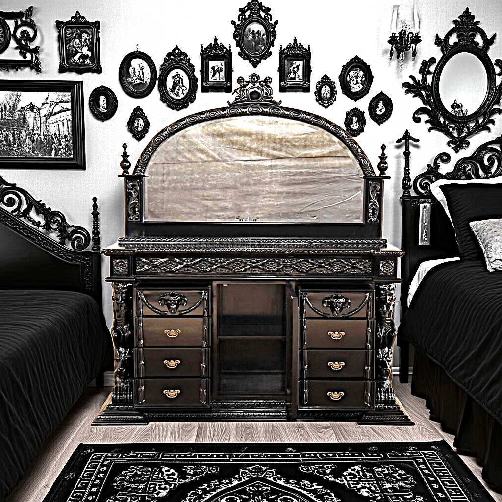 Daze Hand Carved Gothic Dresser – handcrafted solid wood furniture