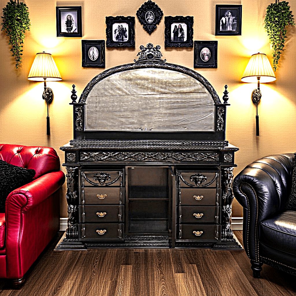 Daze Hand Carved Gothic Dresser – handcrafted solid wood furniture