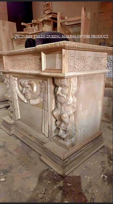 Daze Gothic Hand Carved Nightstand – handcrafted solid wood furniture