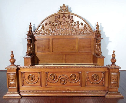 Daze Gothic Hand Carved Platform Bed – handcrafted solid wood furniture