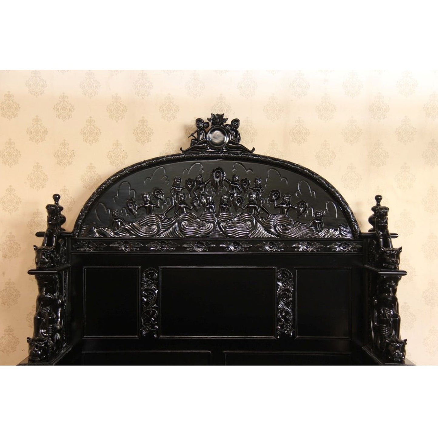Daze Hand Carved Gothic Platform Bed - HF Commercial Furniture