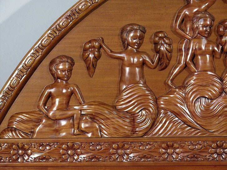 Daze Gothic Hand Carved Platform Bed – handcrafted solid wood furniture