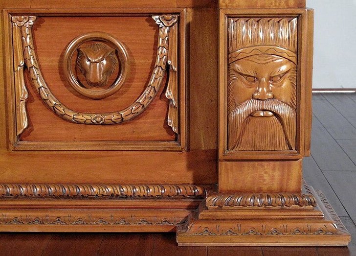 Daze Hand Carved Gothic Platform Bed by R-Designs Furniture – handcrafted solid wood furniture made in India