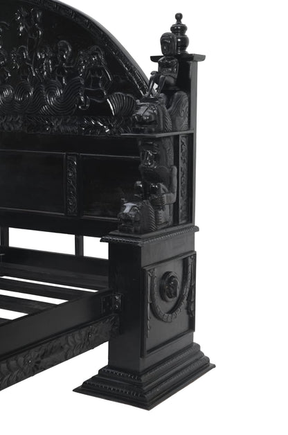 Daze Hand Carved Gothic Platform Bed - HF Commercial Furniture