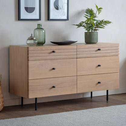 Dura Solid Wood Natural 6 Drawer Chest – handcrafted solid wood furniture