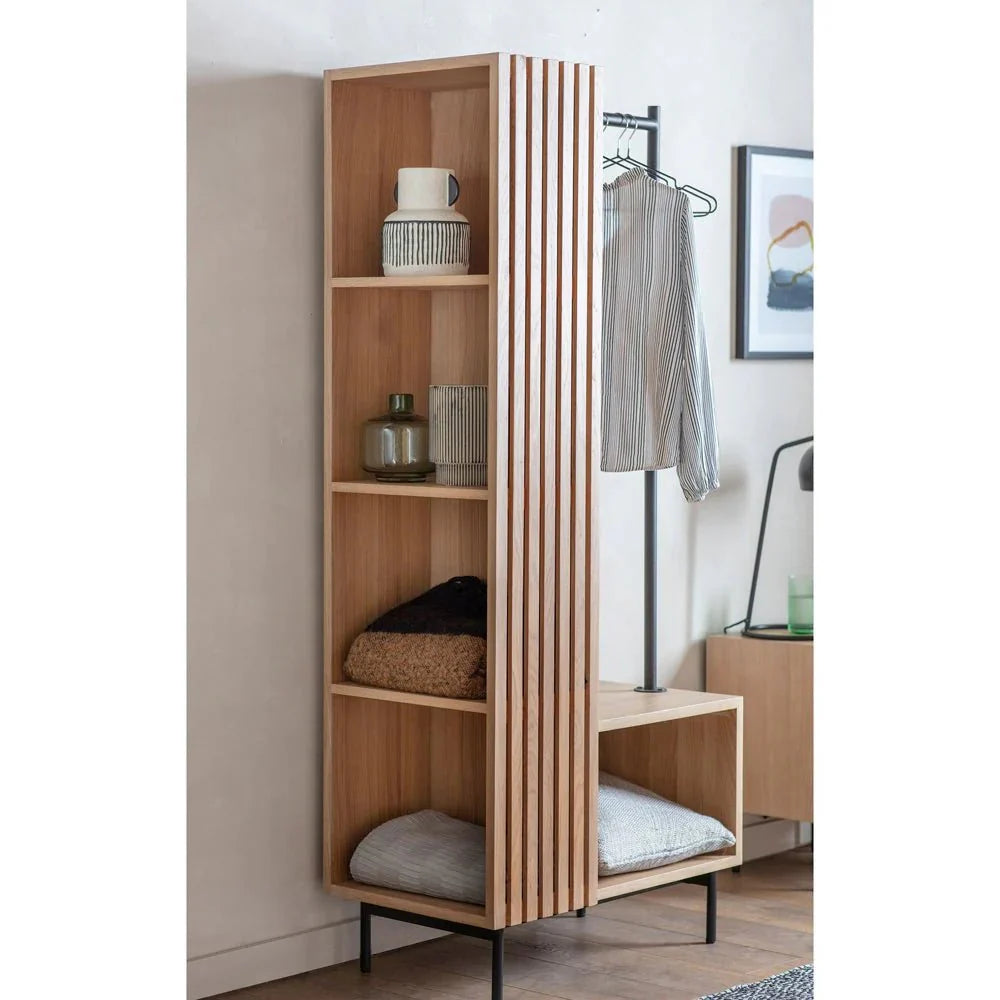 Dura Solid Wood Natural Open Armoire/Wardrobe – handcrafted solid wood furniture