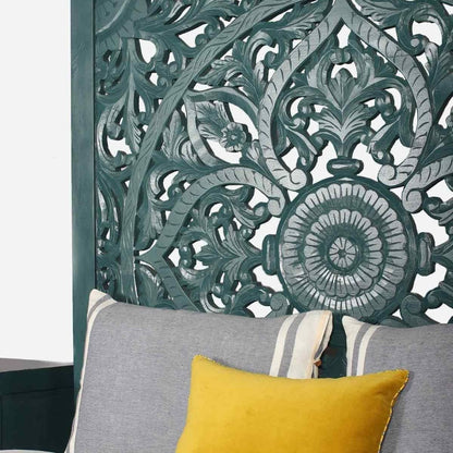 Dynasty Carved Indian Solid Wood Bed Frame – handcrafted solid wood furniture