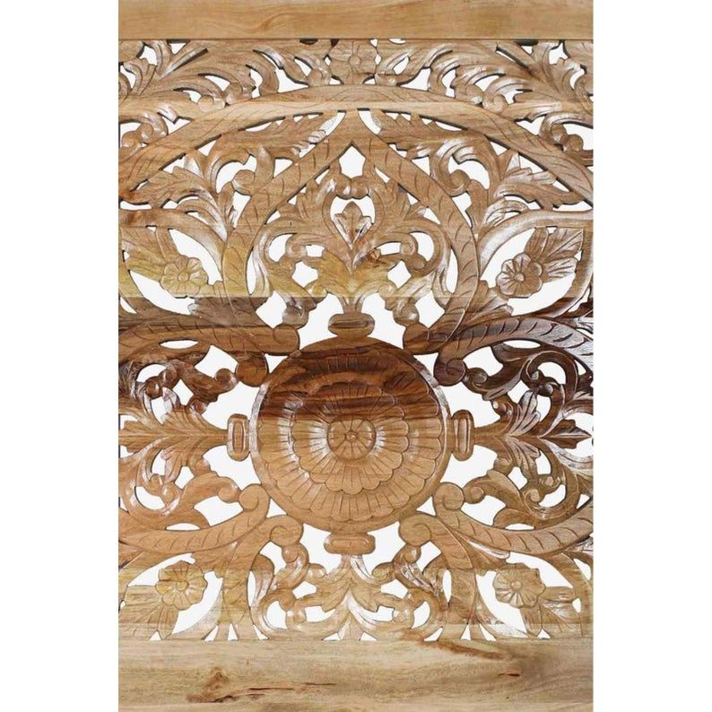Dynasty hand carved Indian Solid wooden bed – handcrafted solid wood furniture