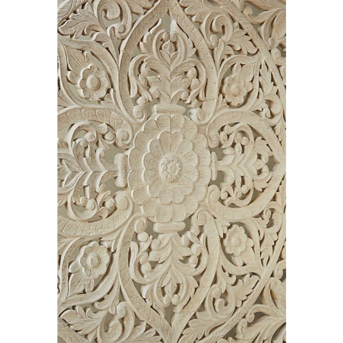 Dynasty Hand Carved Indian Solid Wooden Bed Frame White – handcrafted solid wood furniture