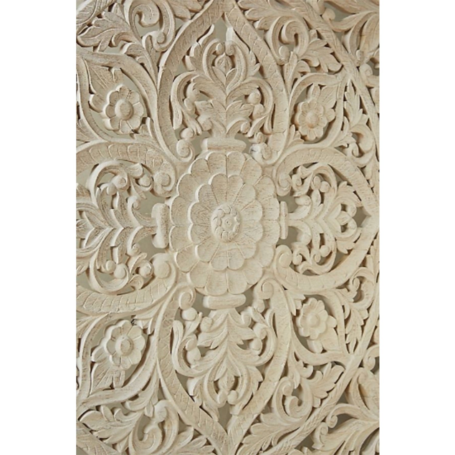 Dynasty Hand Carved Indian Solid Wooden Bed Frame White – handcrafted solid wood furniture