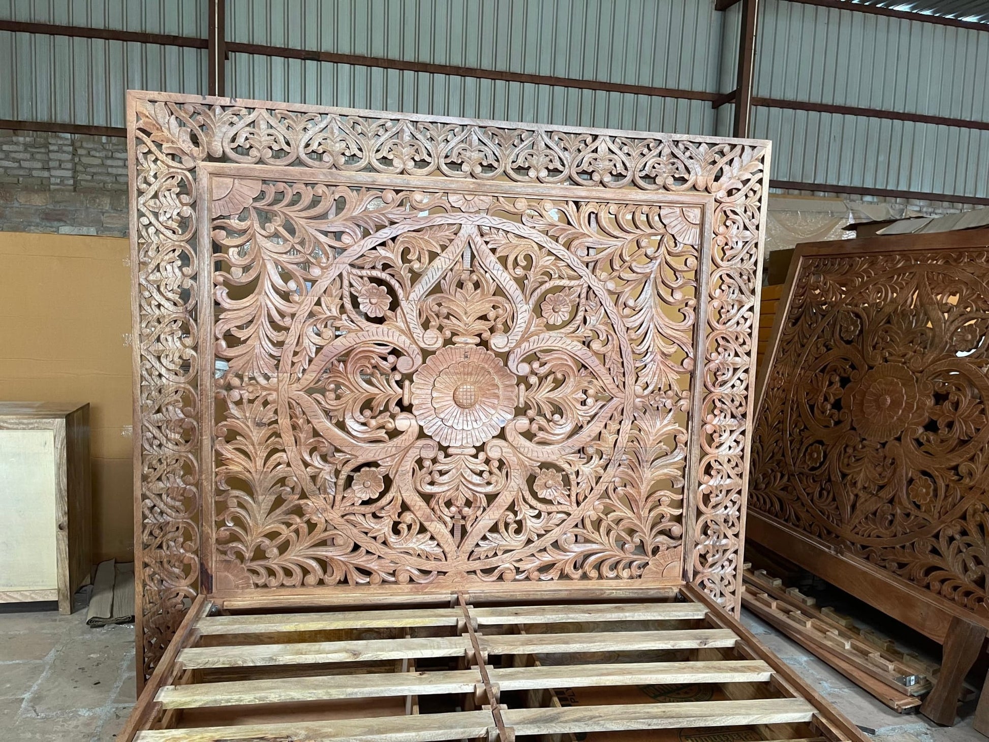 Dynasty Hand Carved Wooden Jody Bed Frame With Storage Drawers - HF Commercial Furniture