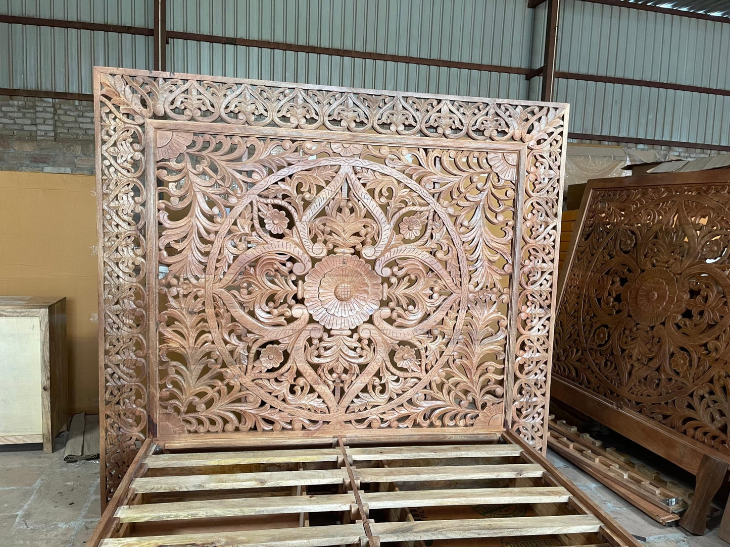 Dynasty Hand Carved Wooden Jody Bed Frame With Storage Drawers - HF Commercial Furniture