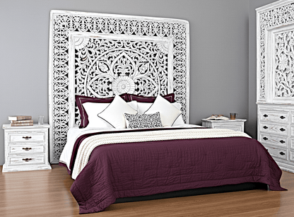 Dynasty Hand Carved Wooden Jody Bed Frame With Storage Drawers – handcrafted solid wood furniture