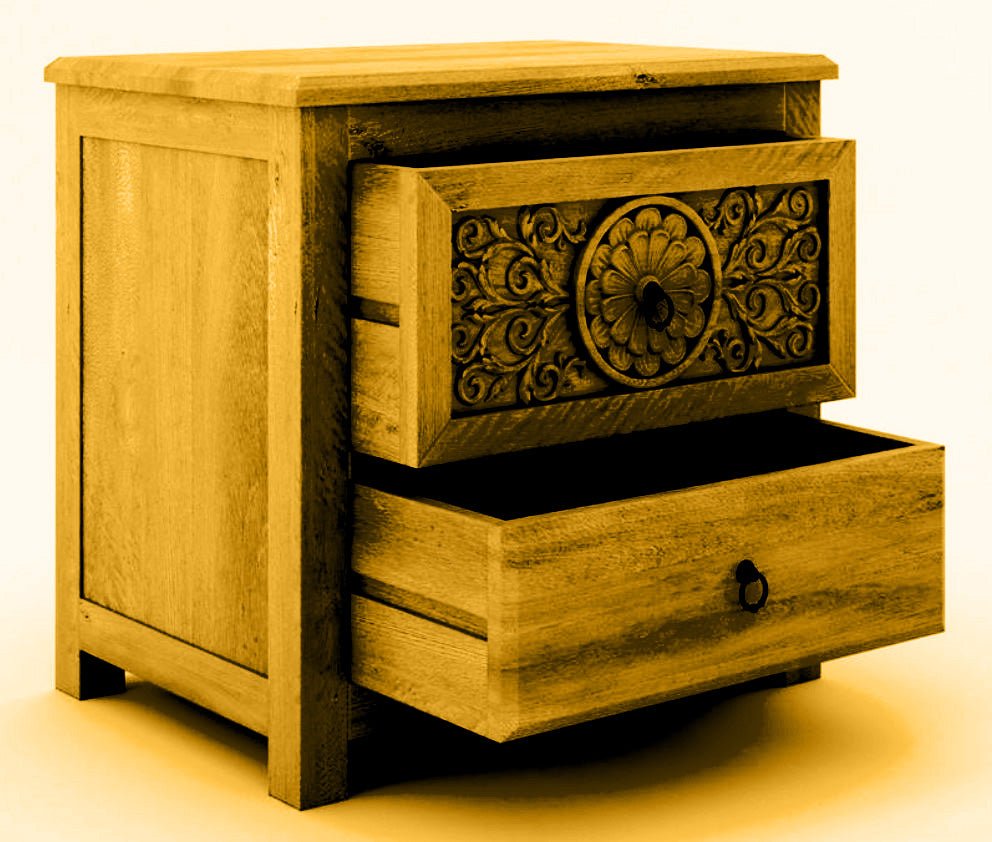 Dynasty Mughal Hand Carved Solid Wooden 4 - Piece Bedroom Set – handcrafted solid wood furniture