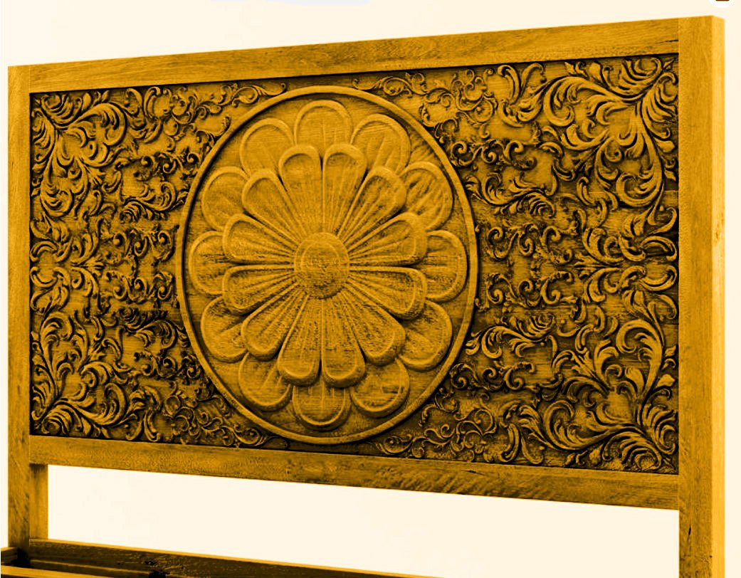 Dynasty Mughal Hand Carved Solid Wooden 4 - Piece Bedroom Set – handcrafted solid wood furniture