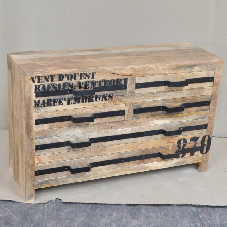 Earth Wood Industrial Chest of Drawers – handcrafted solid wood furniture