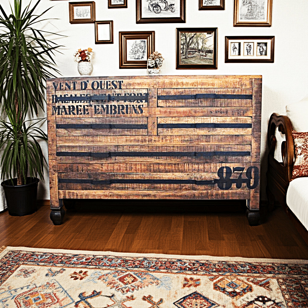 Earth Wood Industrial Chest of Drawers by Hibashi Furniture – handcrafted solid wood furniture made in India