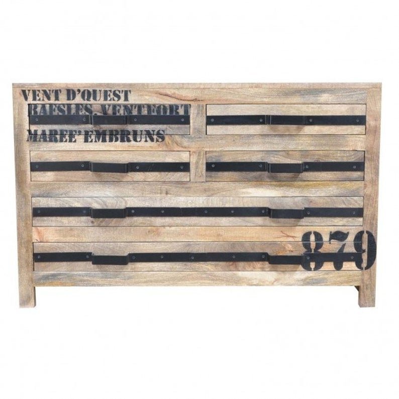 Earth Wood Industrial Chest of Drawers – handcrafted solid wood furniture