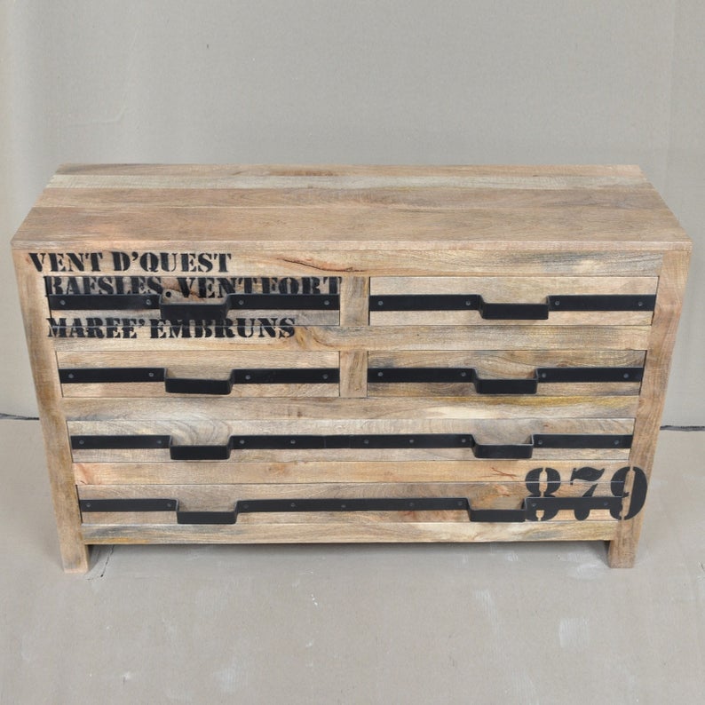 Earth Wood Industrial Chest of Drawers – handcrafted solid wood furniture