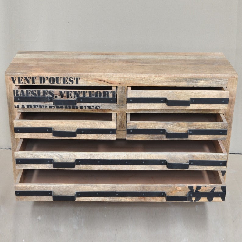 Earth Wood Industrial Chest of Drawers – handcrafted solid wood furniture