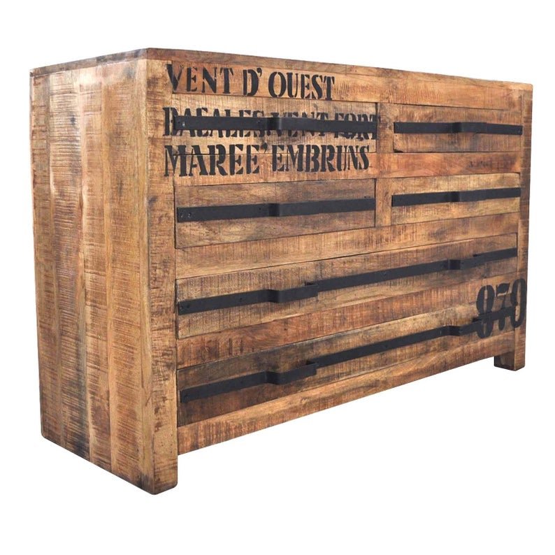 Earth Wood Industrial Chest of Drawers – handcrafted solid wood furniture