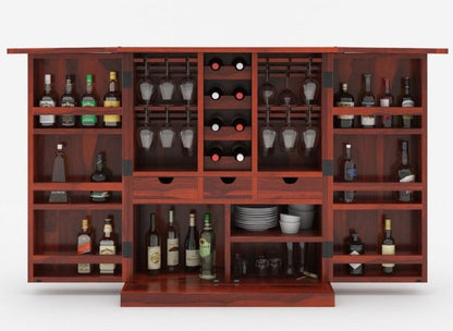 Empire Solid Wooden Rustic expandable Bar Cabinet - Indoor / Outdoor – handcrafted solid wood furniture