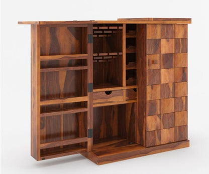 Empire Solid Wooden Rustic expandable Bar Cabinet - Indoor / Outdoor – handcrafted solid wood furniture