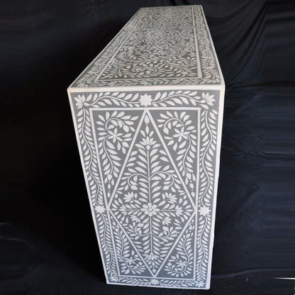 Fontana Garden Handcarved Bone inlay Buffet Table – handcrafted solid wood furniture