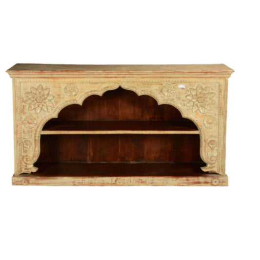 FORIST Solid Mango Wood Hand Carved Bookcase – handcrafted solid wood furniture