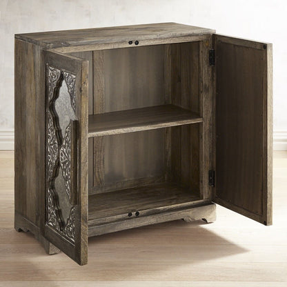 FRENCH ARCHED CARVED MIRROR DOOR SIDEBOARD - Black wash – handcrafted solid wood furniture