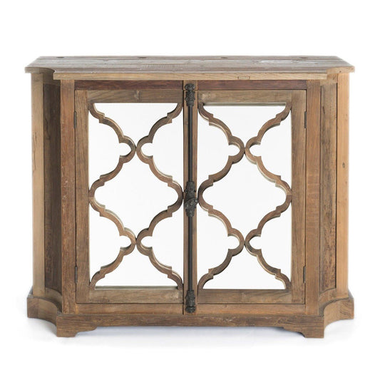 FRENCH ARCHED CARVED MIRROR DOOR SIDEBOARD NATURAL – handcrafted solid wood furniture