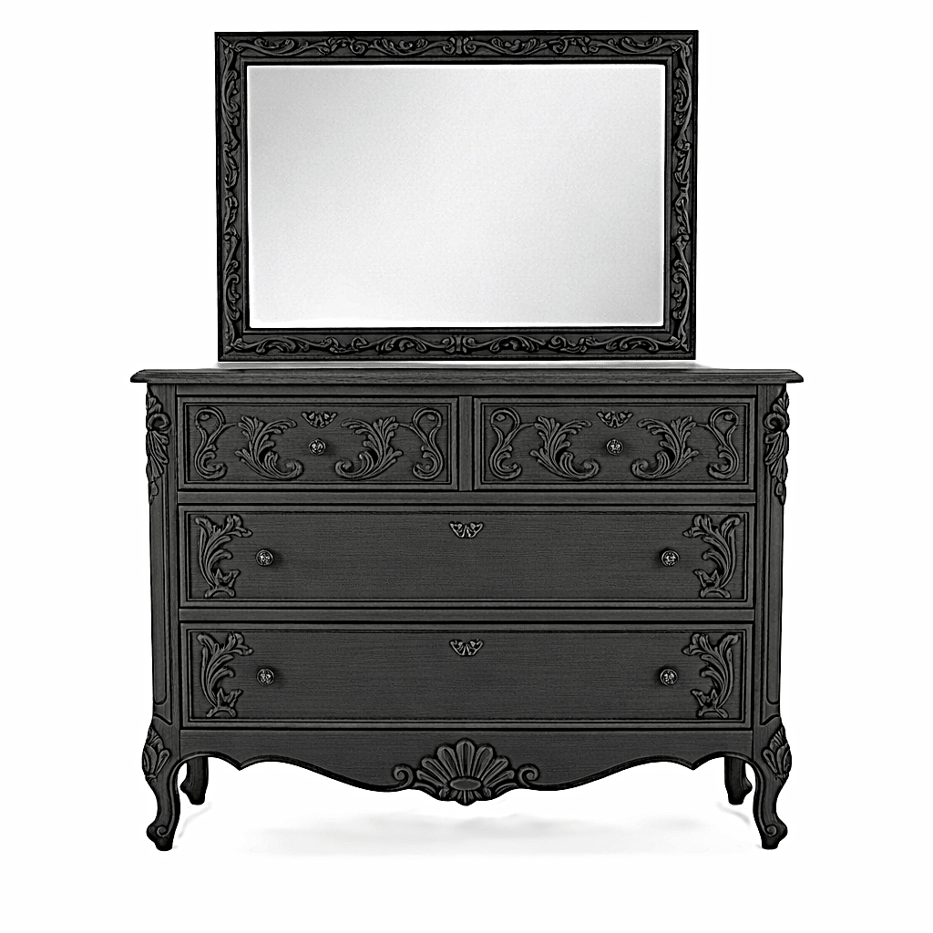 French Country Hand - Carved Solid Wood Platform Bed / Bedroom Collection – handcrafted solid wood furniture