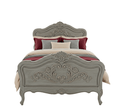 French Country Hand - Carved Solid Wood Platform Bed / Bedroom Collection – handcrafted solid wood furniture