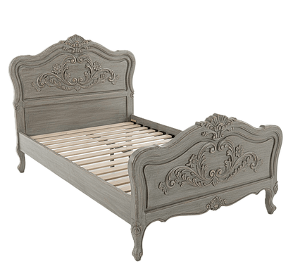 French Country Hand - Carved Solid Wood Platform Bed / Bedroom Collection – handcrafted solid wood furniture